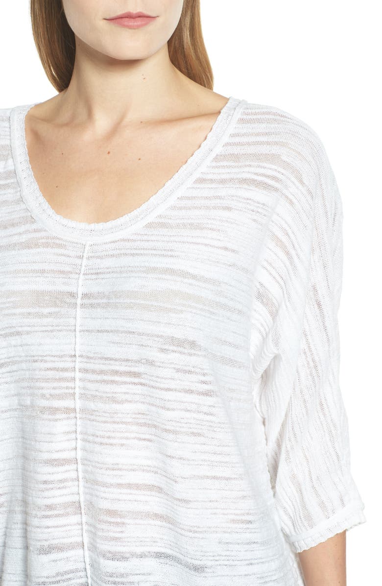 NIC+ZOE Open Breeze Linen Cotton Blend Sweater, Alternate, color,