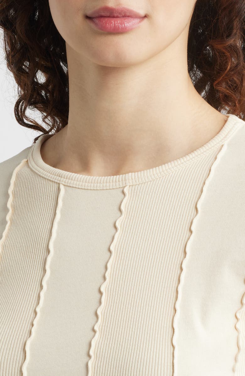Nation LTD Nico Seam Rib Organic Cotton Top, Alternate, color, Parchment