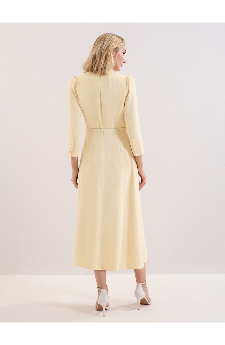 Phase Eight Danielle Belted Midi Dress, Alternate, color, Pale Yellow