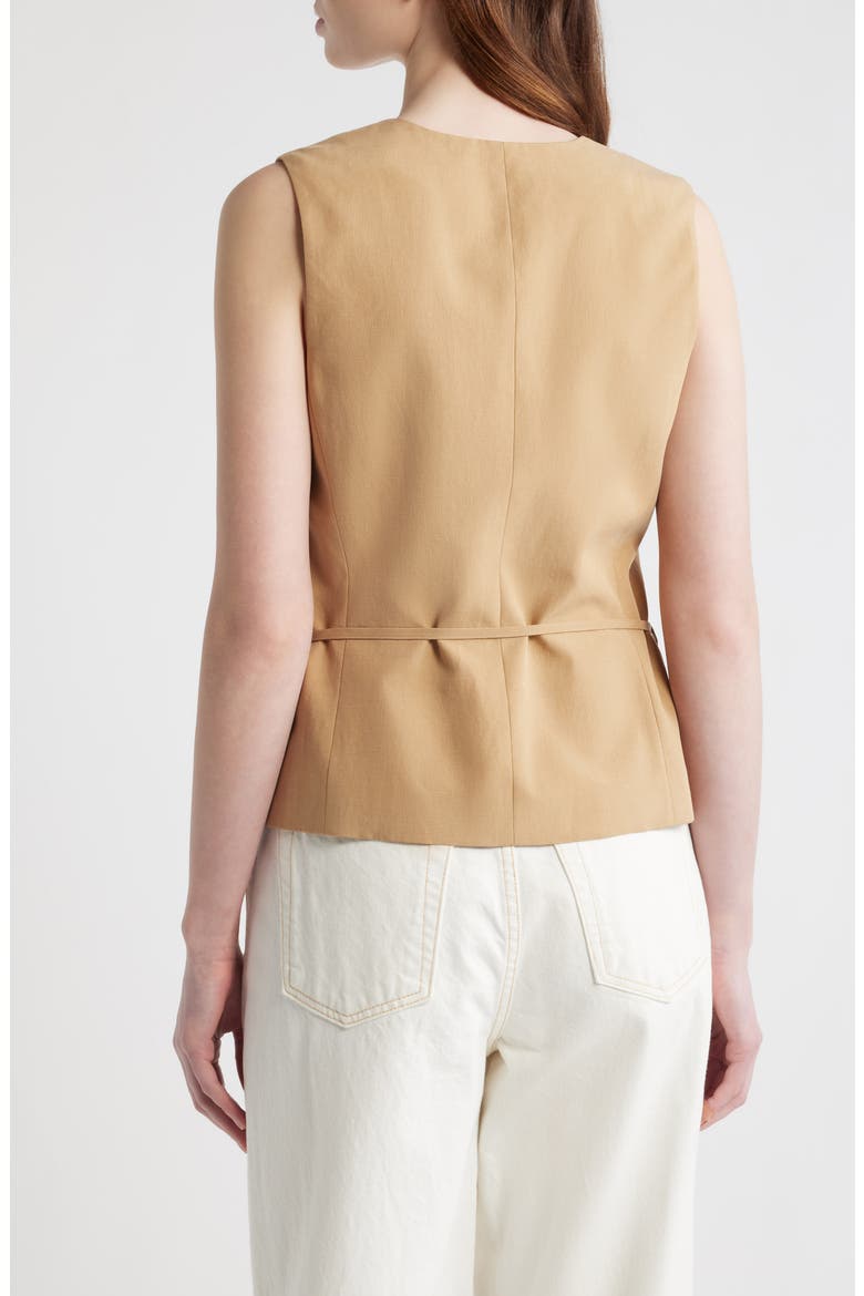 Paulette Tie Waist Vest, Alternate, color, FAWN