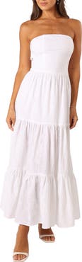 Petal & Pup Florina Strapless Tiered Maxi Sundress