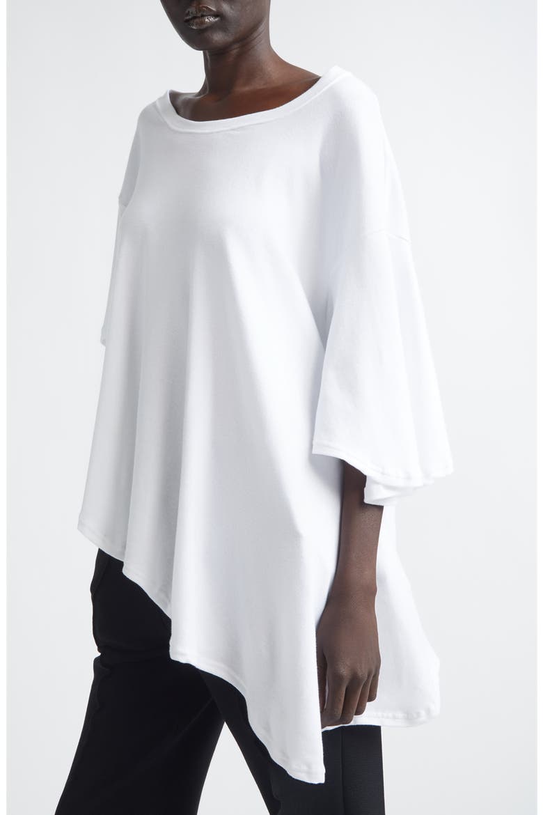 Asymmetric Hem Languid Cotton T-Shirt, Alternate, color, WHITE