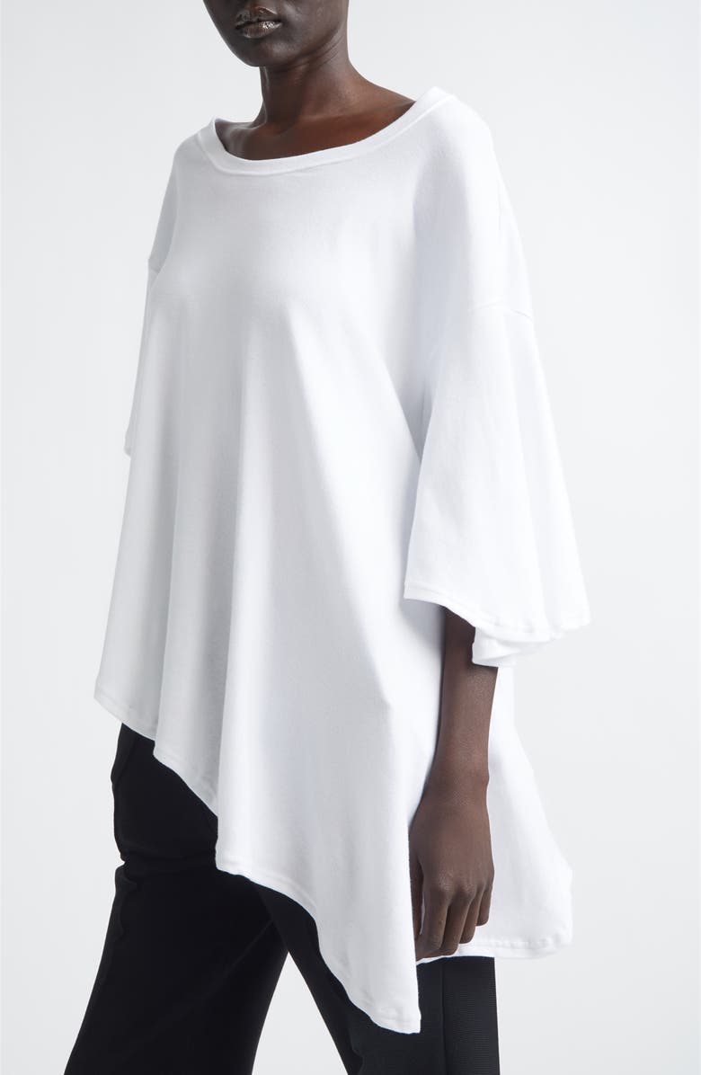Undercover Asymmetric Hem Languid Cotton T-Shirt, Alternate, color, White