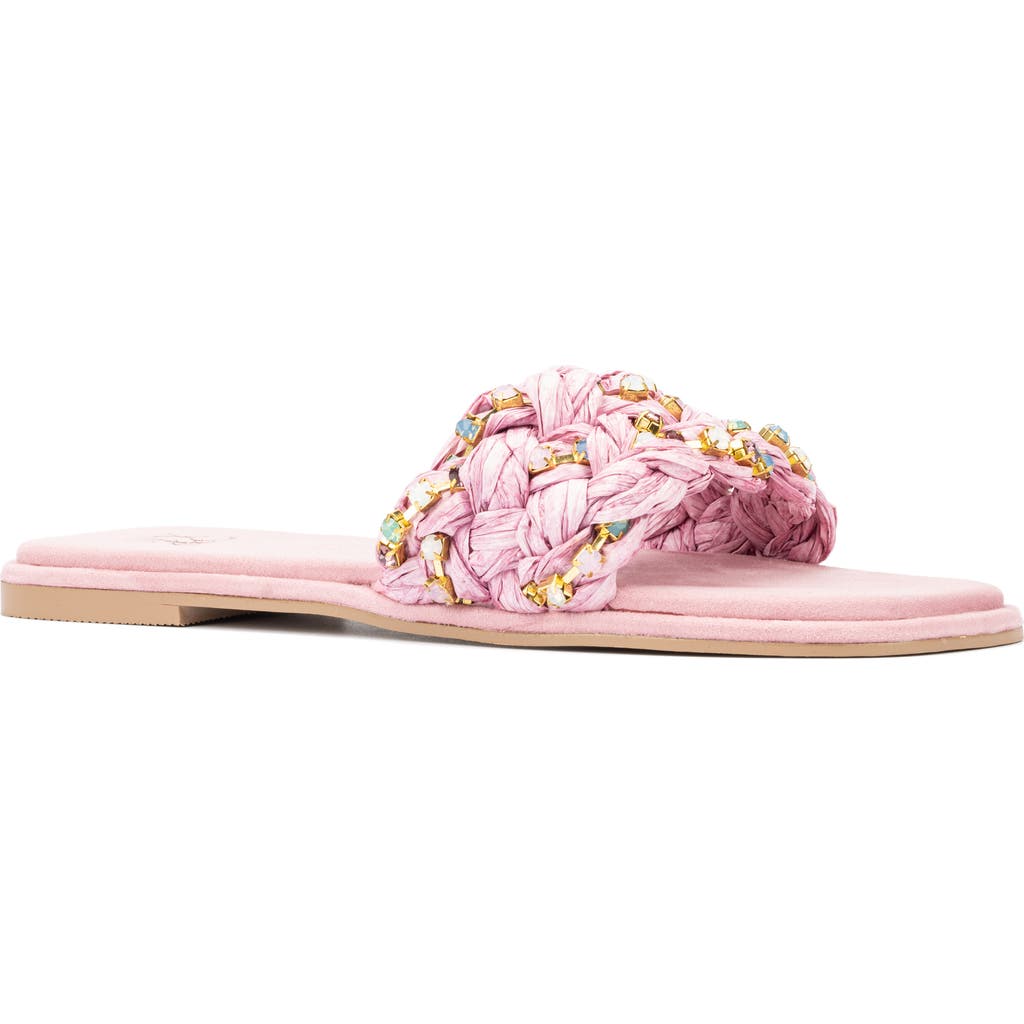 New York And Company Izzy Slide Sandal In Mauve