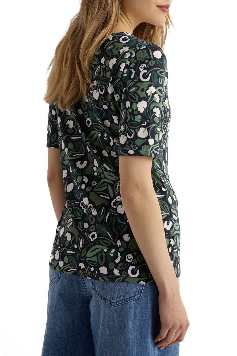 Poisson Print Organic Cotton T-Shirt, Alternate, color, GARDEN PLANTS INKWELL