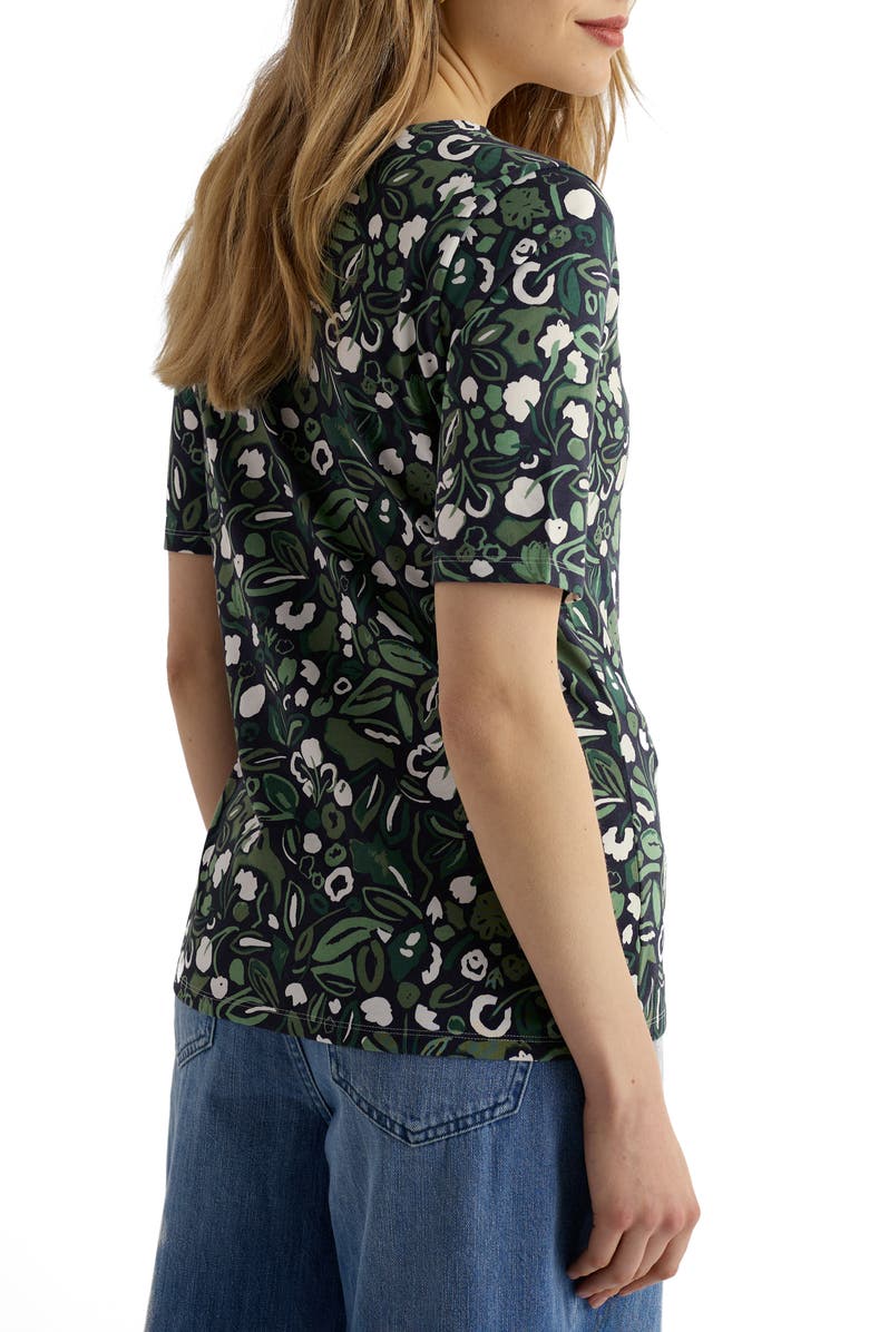 Seasalt Cornwall Poisson Print Organic Cotton T-Shirt, Alternate, color, Garden Plants Inkwell
