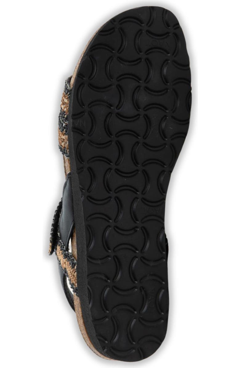 Naot 'Kayla' Sandal, Alternate, color, Jet Black Leather/ Raffia