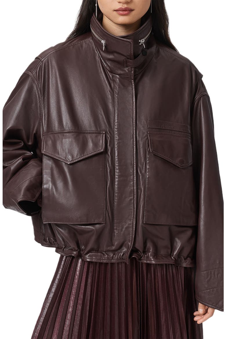 AllSaints Clay Leather Jacket (Women) | Nordstrom