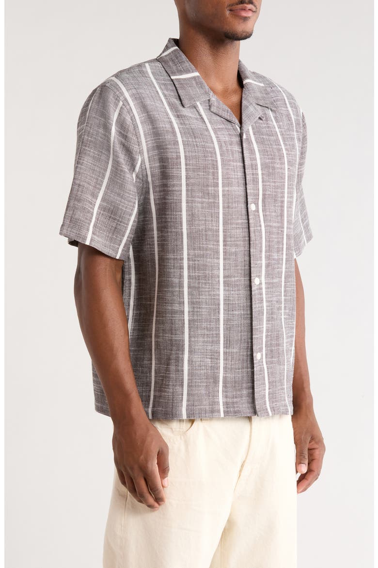 Evening Weave Camp Shirt, Alternate, color, DARK GRAY