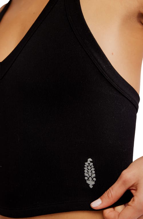 Shop Free People All Clear Crop Racerback Tank In Black