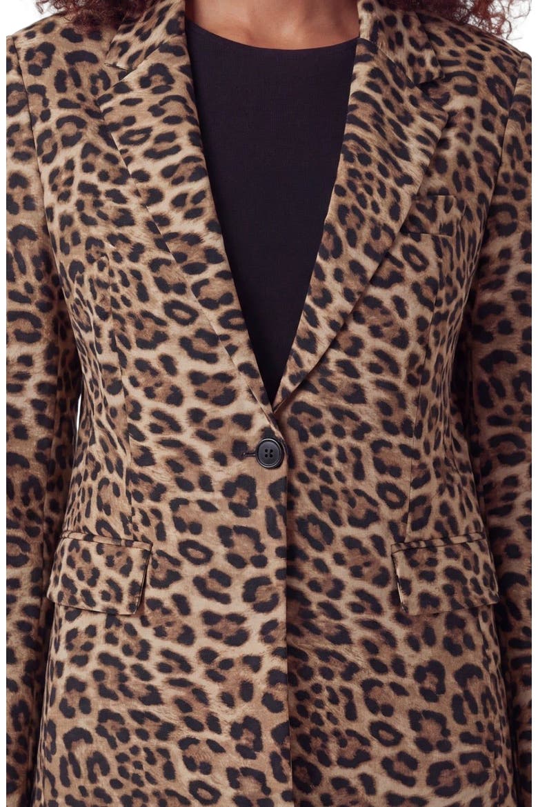Leopard Womens Tailored Blazer, Alternate, color, LEOPARD BROWN