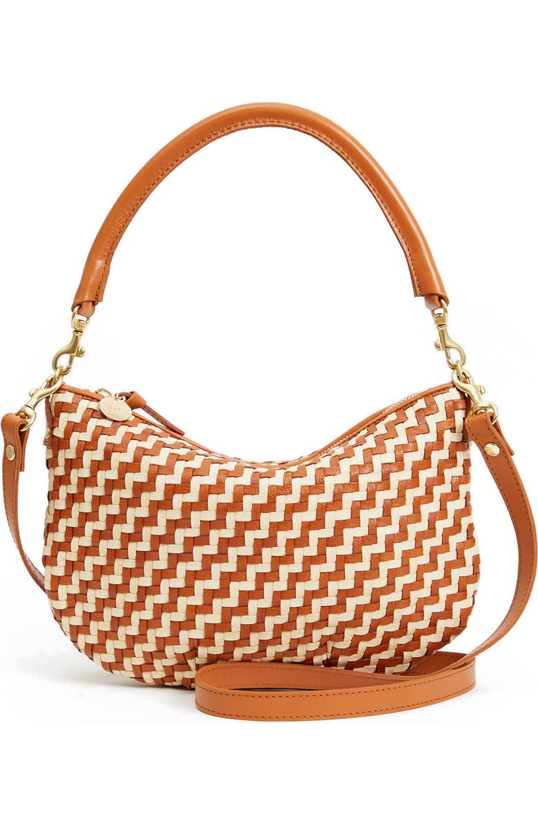 Clare V. Petit Moyen Woven Leather Messenger Bag, Alternate, color,