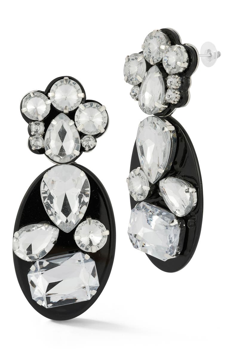 Mixed Crystal & Resin Drop Earrings, Main, color, SILVER