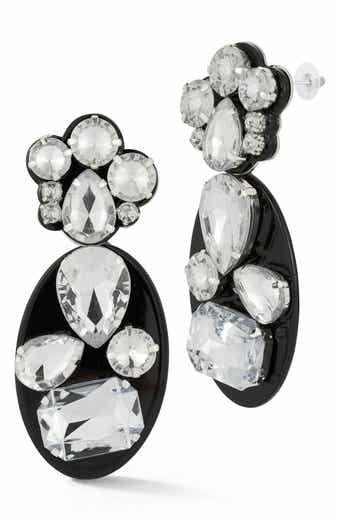 SPHERA MILANO Mixed Crystal & Resin Drop Earrings