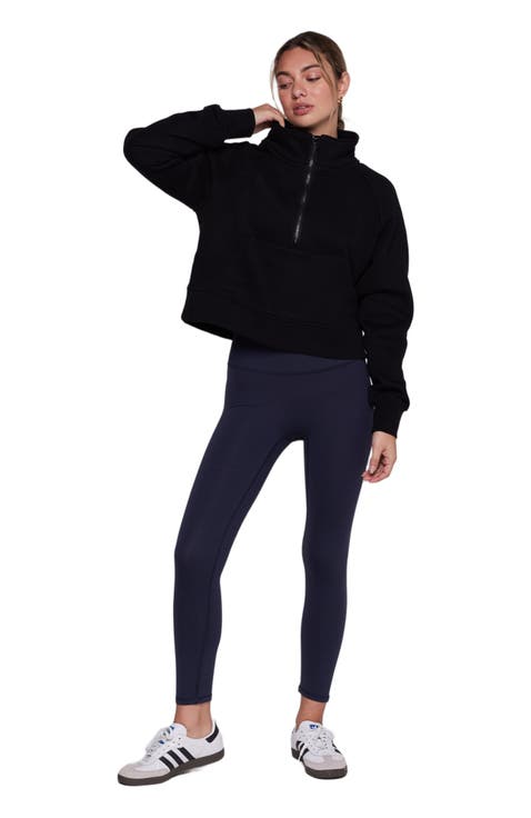 Effortless Fleece Crop Half Zip Sweatshirt