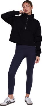 Rebody Active Effortless Fleece Crop Half Zip Sweatshirt