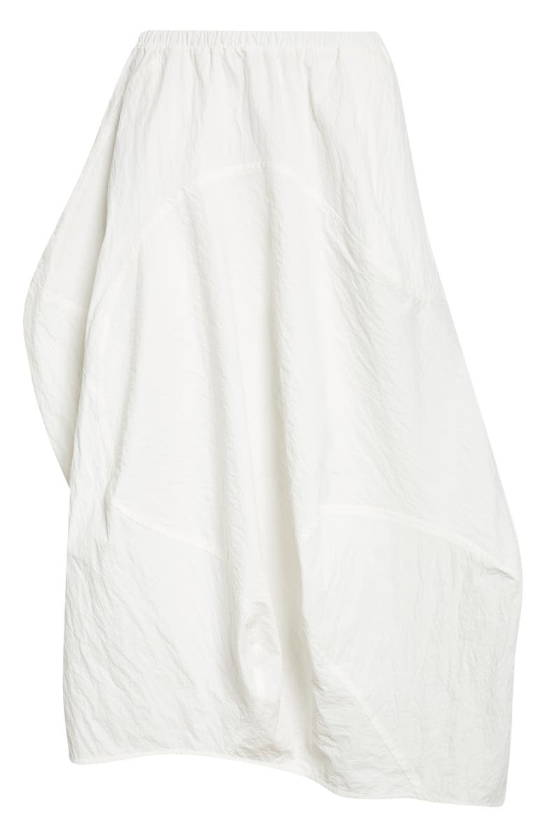 MELITTA BAUMEISTER Wavy Seam Crinkled Cotton & Nylon Midi Skirt, Main, color, White