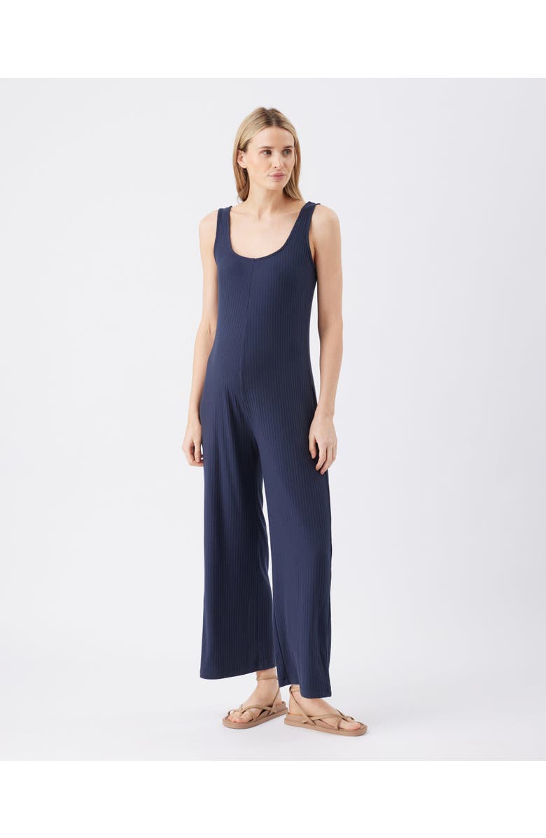 Ripe Maternity Bobby Rib Jumpsuit, Alternate, color, Navy