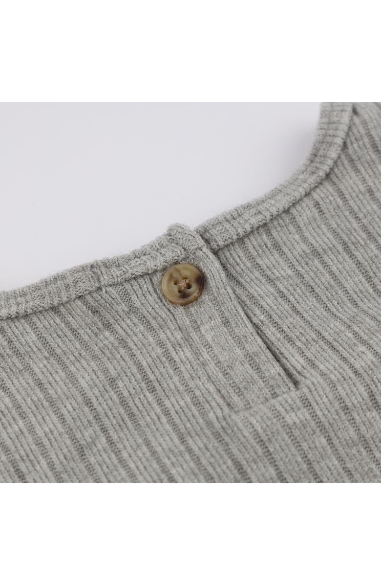 Oh baby! Brand Teddy Bear Face Applique Brooklyn Boxy-Toddler, Little Kid, Alternate, color, Heather Grey