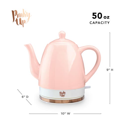 Pinky Up (accessories) Noelle Ceramic Electric Tea Kettle In Pink