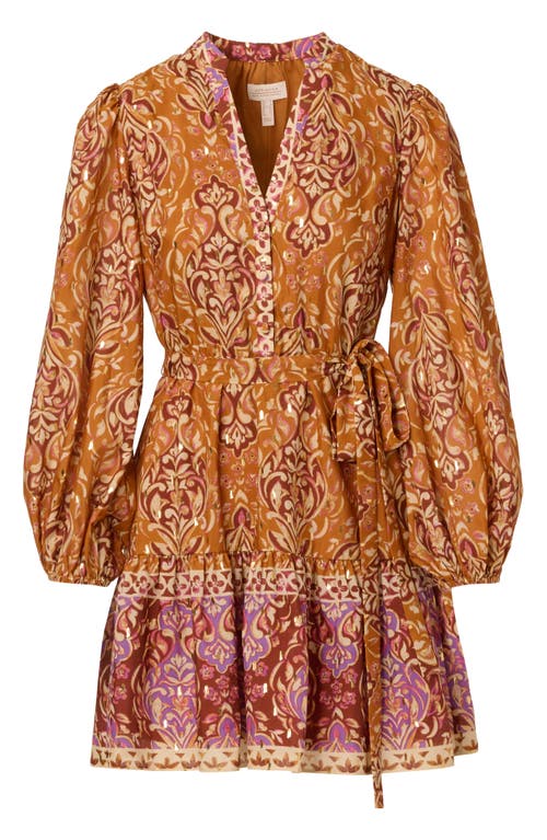 Adrianna Papell Print Long Sleeve Dress In Multi