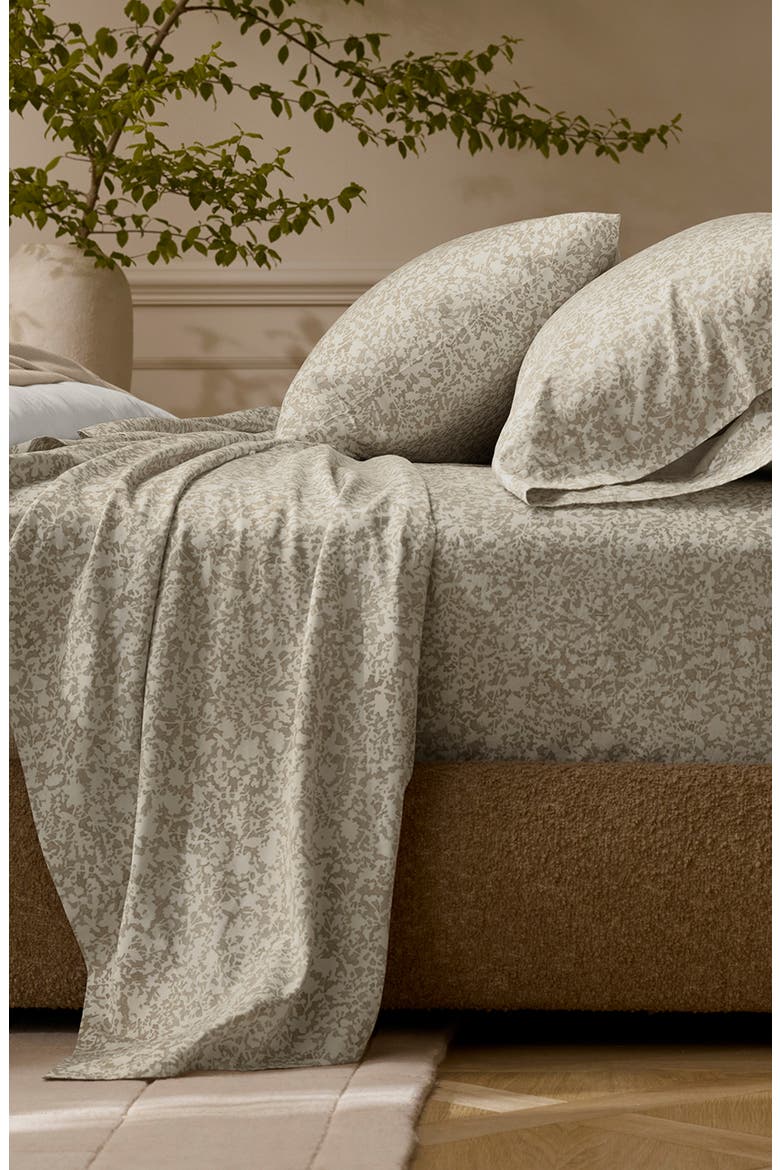 Signature Garden Print Hemmed Organic Cotton Sheet Set, Alternate, color, OAK