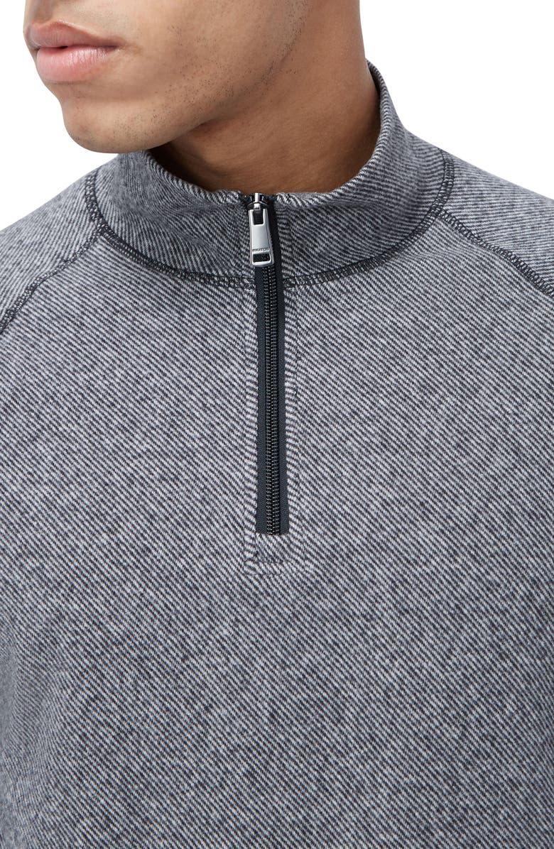 Bugatchi Quarter Zip Pullover, Alternate, color, Black