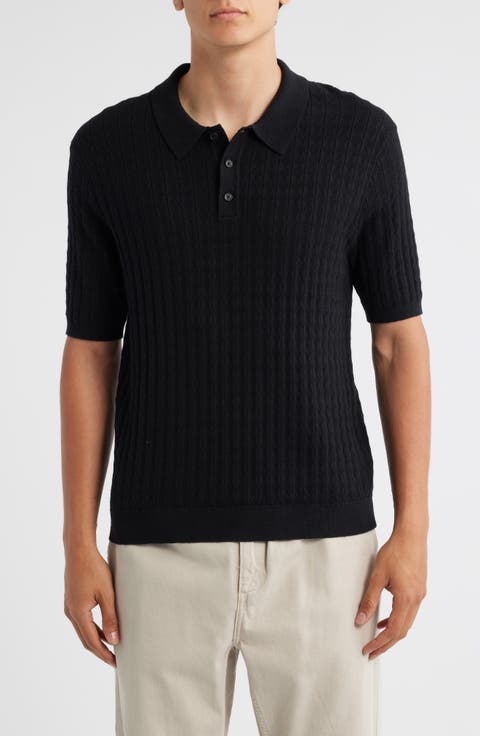 Naples Rib Cotton & Cashmere Polo Sweater