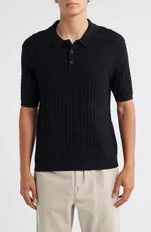 Wax London Naples Rib Cotton & Cashmere Polo Sweater