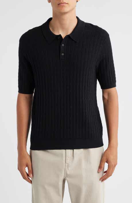 Wax London Naples Rib Cotton & Cashmere Polo Sweater