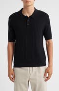 Wax London Naples Rib Cotton & Cashmere Polo Sweater