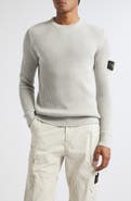 Stone Island Compass Patch Rib Virgin Wool Crewneck Sweater