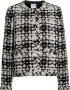 ST. JOHN Metallic Wool Blend Tweed Jacket