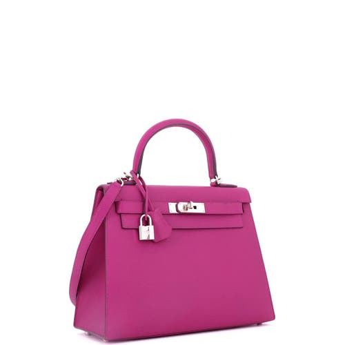 Pre-owned Hermes  Hermes Kelly Handbag Pink Epsom With Palladium Hardware 28 In Pink