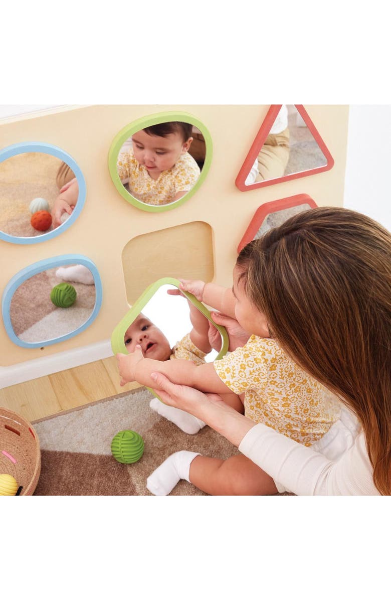 Kaplan Early Learning Company Wall Mounted Infant Toddler Mirror Set, Alternate, color, Beige