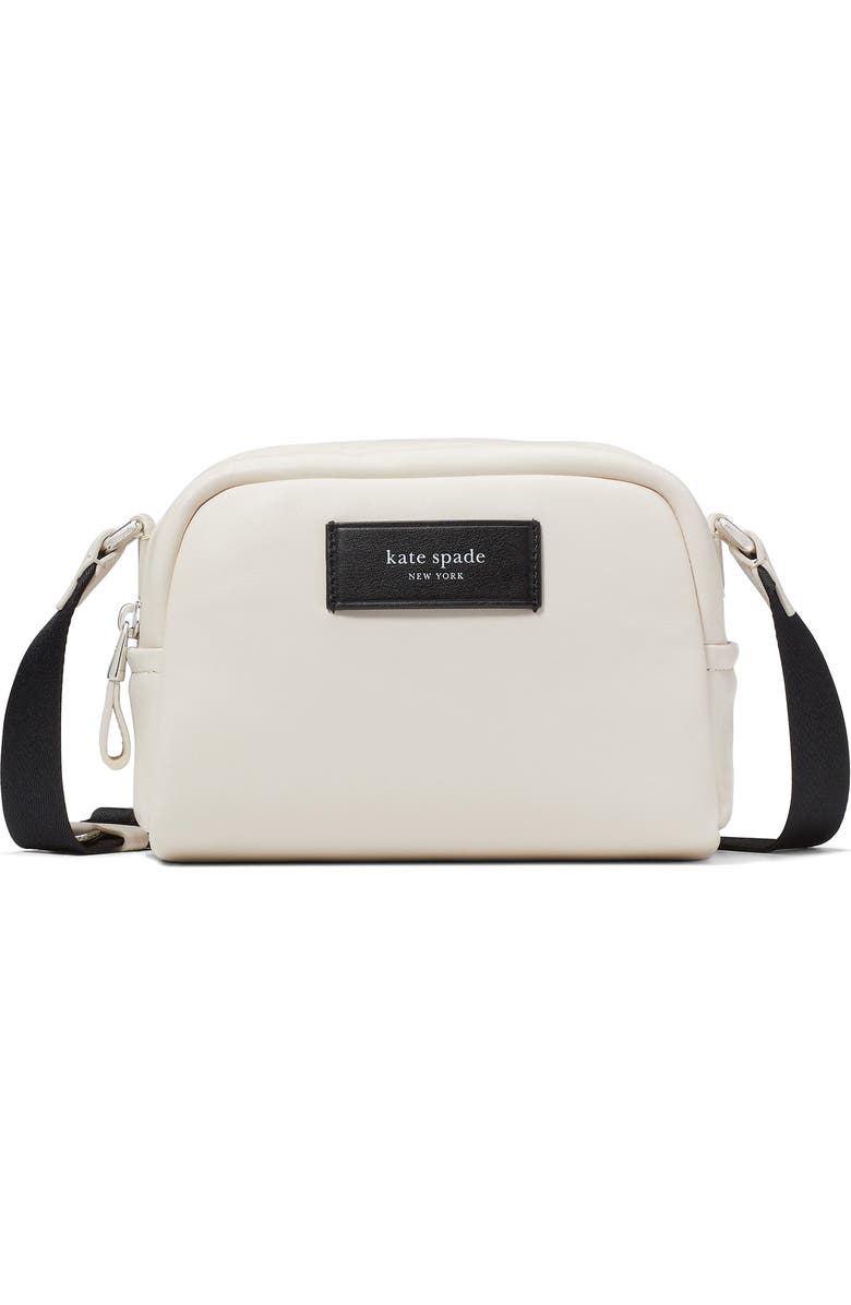 Kate Spade New York puffed small leather crossbody bag, Main, color, Parchment