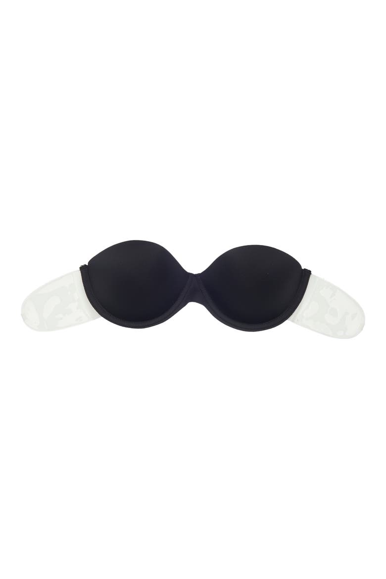 Backless Strapless Adhesive Demi Cup Bra, Alternate, color, BLACK