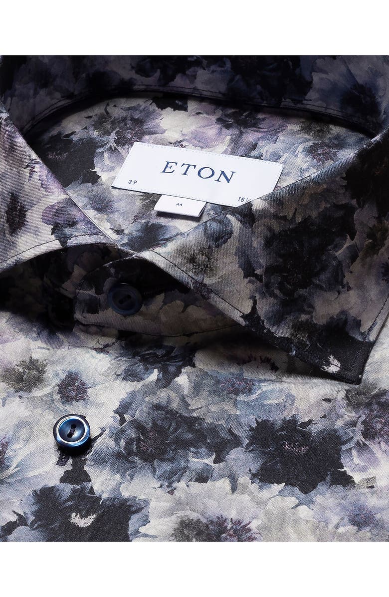 Eton Contemporary Cotton & Lyocell Floral Print Dress Shirt, Alternate, color,