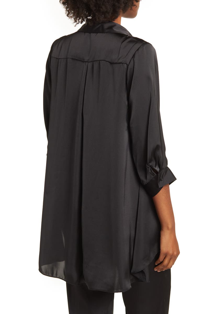 BY DESIGN Louisiana High/Low Blouse, Alternate, color, Black