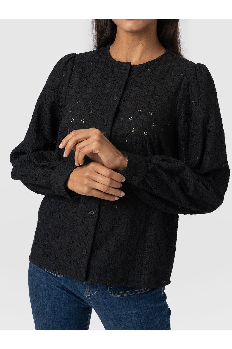 Tabitha Blouse, Alternate, color, Black Broderie