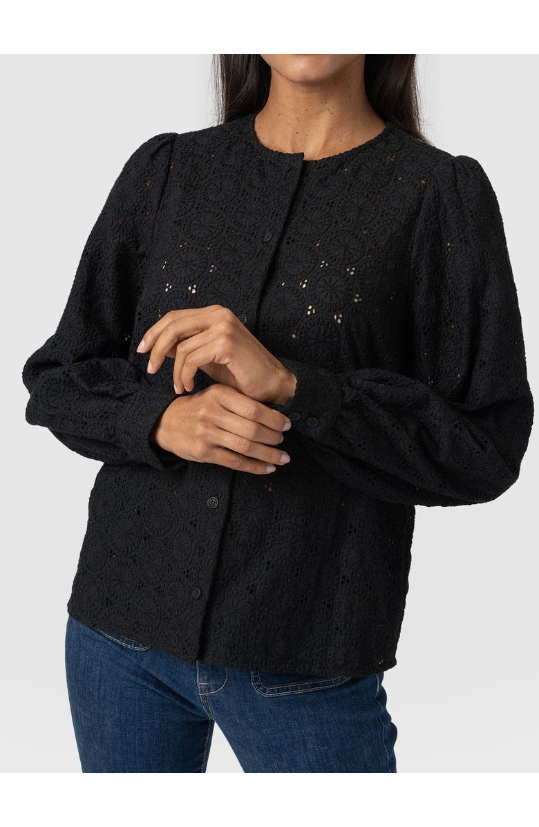 Saint + Sofia Tabitha Blouse, Alternate, color, Black Broderie