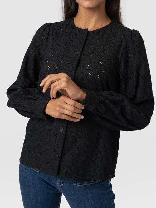 Saint + Sofia Tabitha Blouse In Black