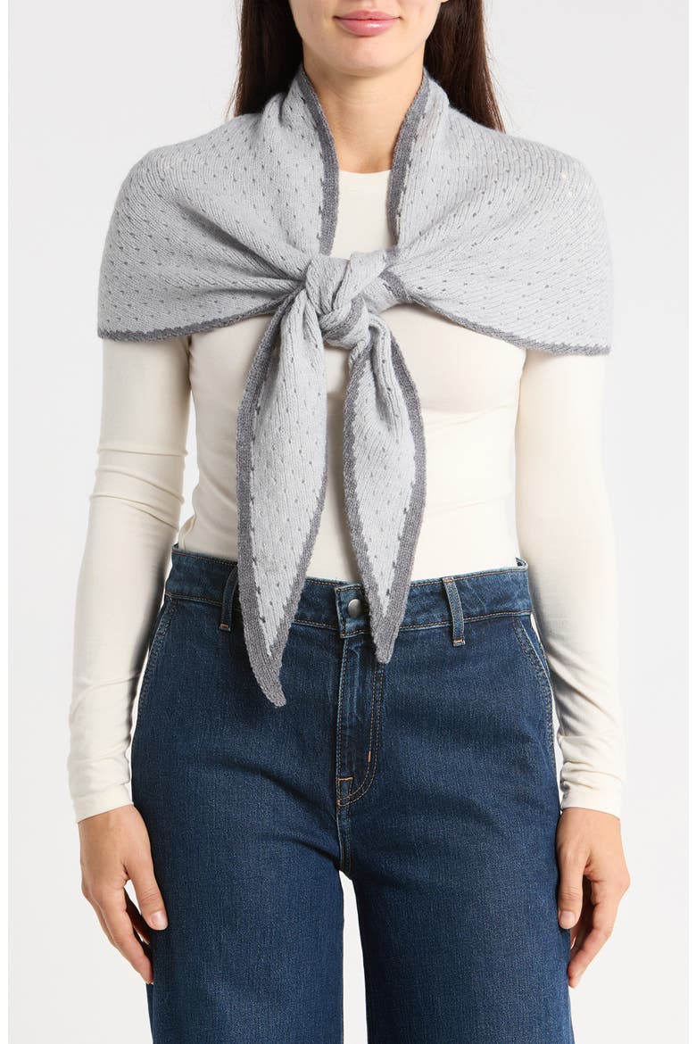 Contrast Trim Triangle Scarf, Main, color, GREY