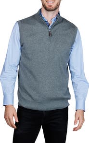 TailorByrd Fine Knit Quarter Zip Sweater Vest