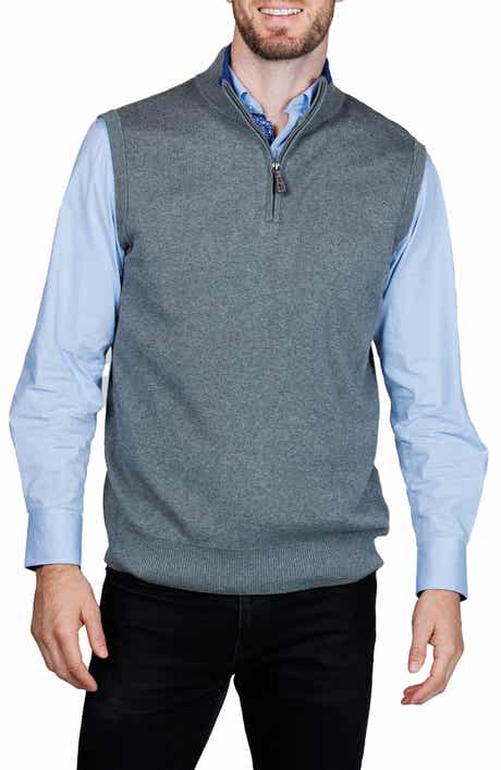 TailorByrd Fine Knit Quarter Zip Sweater Vest