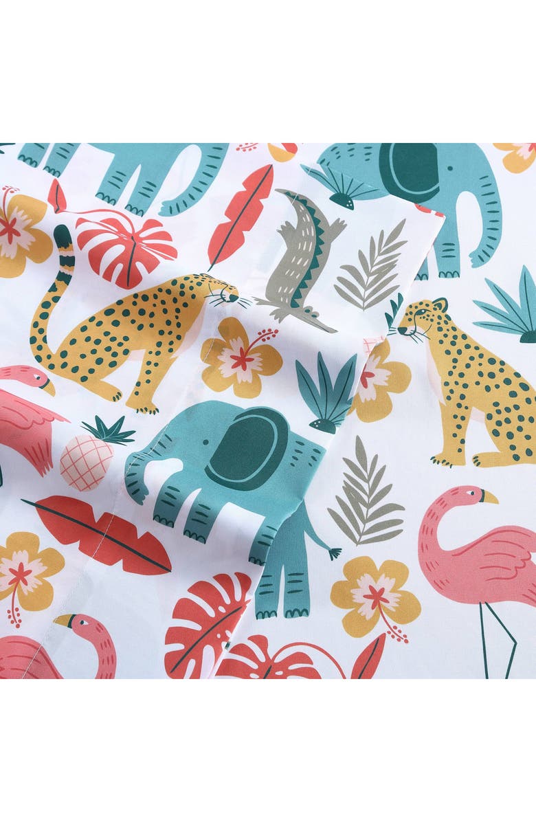 POPPY AND FRITZ Wild Animals Microfiber Sheet Set, Alternate, color, Pink