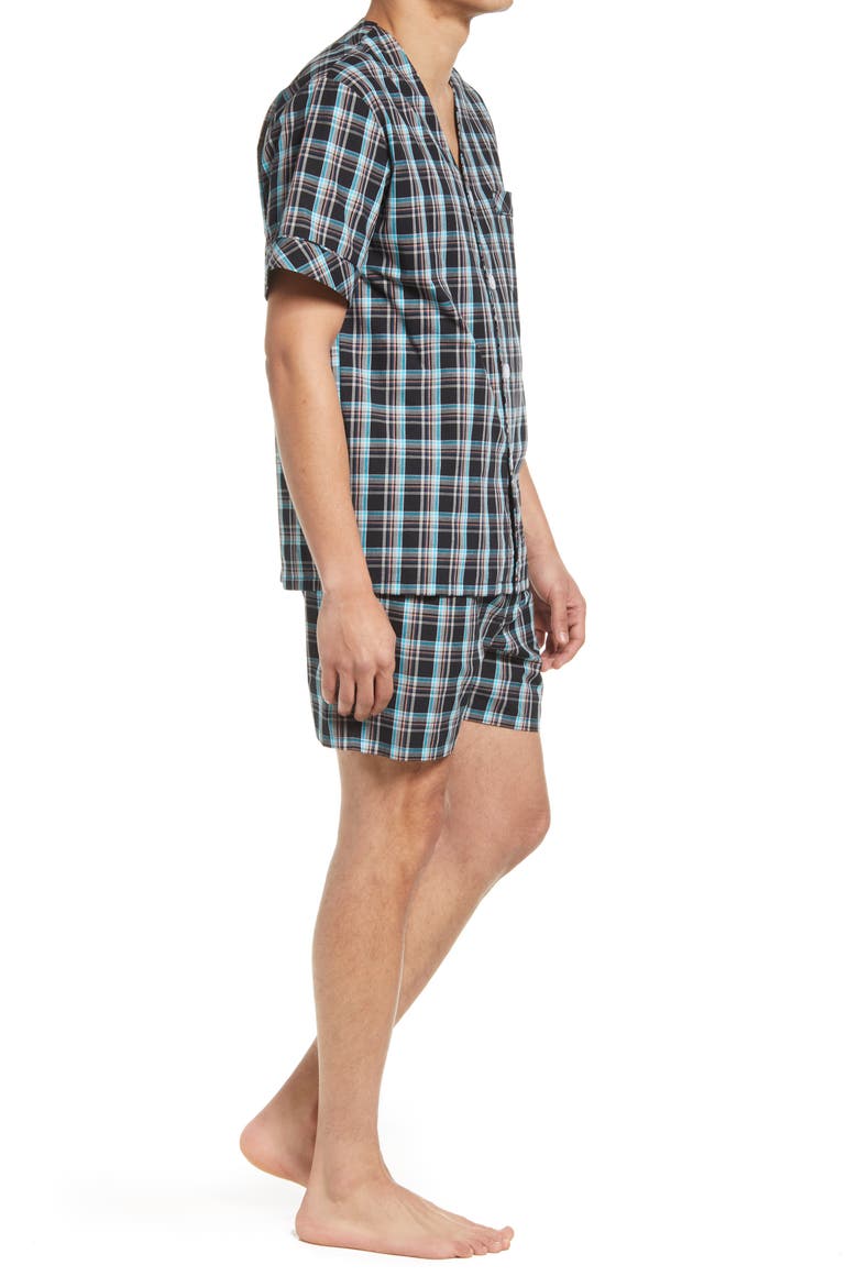 Calistoga Cotton Shortie Pajamas, Alternate, color, BLACK