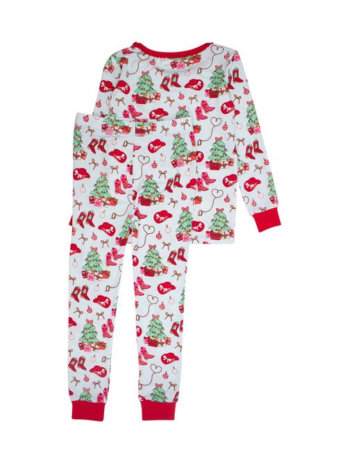 Rufflebutts Girls Softsnooze Ruffle Long Sleeve Pajama Set In Multi