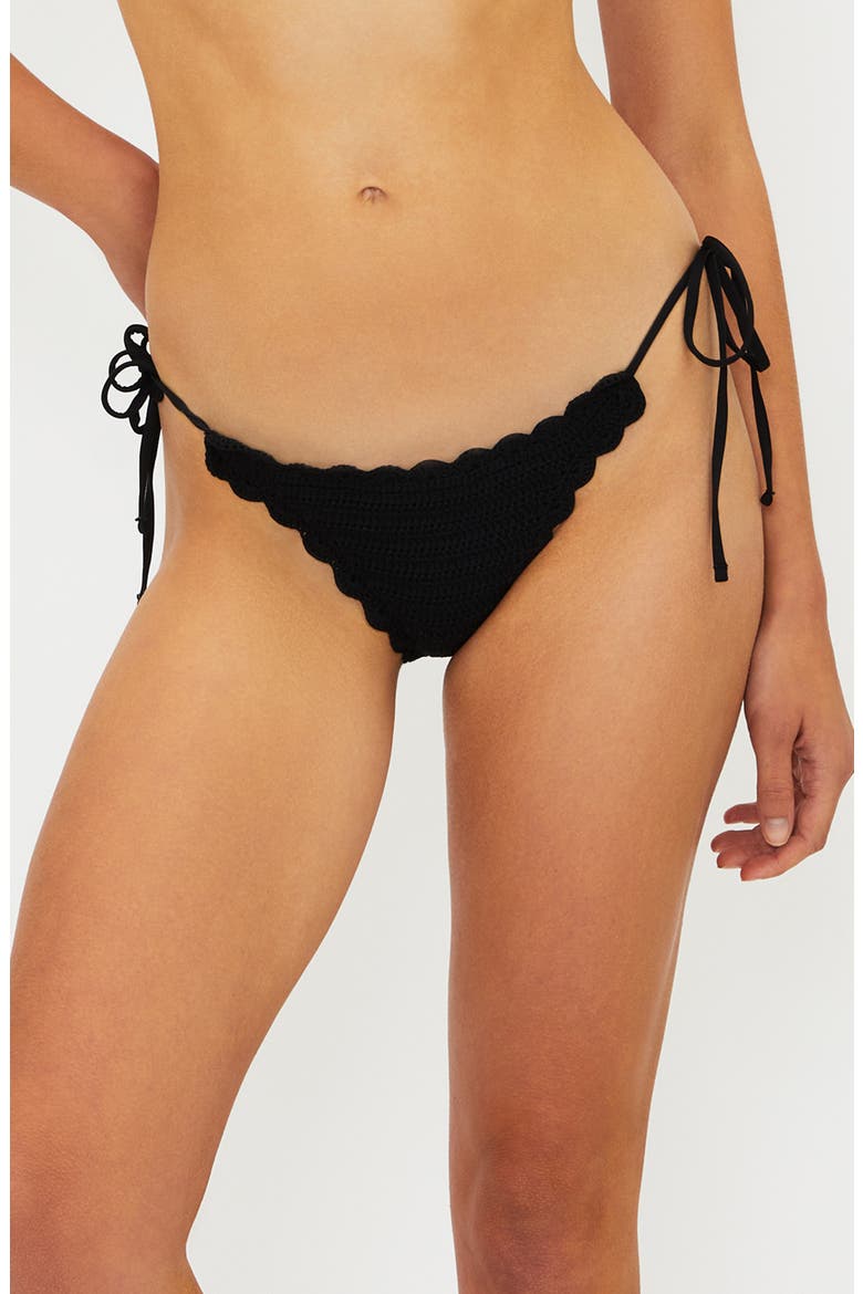 Soleil Side Tie Bikini Bottoms, Main, color, BLACK