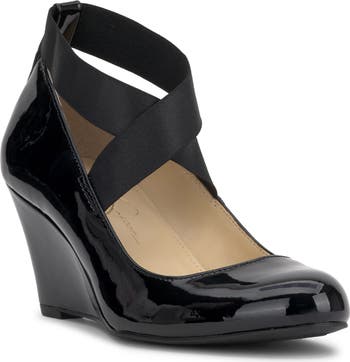 【COLOR iN ID】Wedge strap pump shoes Jessica Simpson Saedra Ankle Strap Wedge Pump (Women